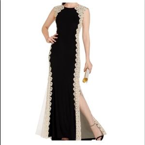 Formal Black Nude Lace Dress